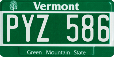 VT license plate PYZ586
