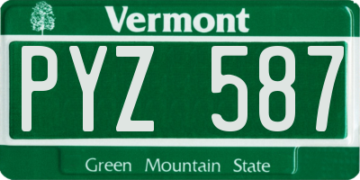 VT license plate PYZ587