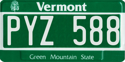VT license plate PYZ588