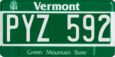 VT license plate PYZ592
