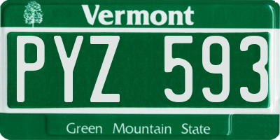 VT license plate PYZ593