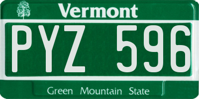 VT license plate PYZ596