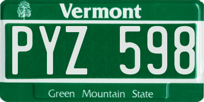 VT license plate PYZ598