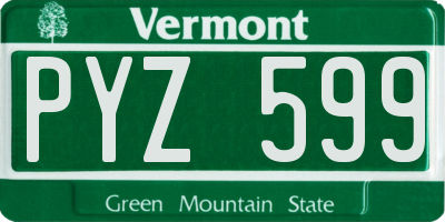 VT license plate PYZ599