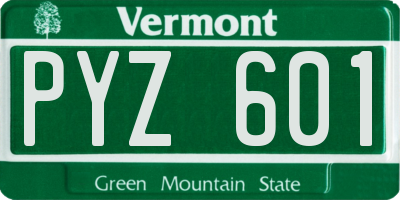 VT license plate PYZ601