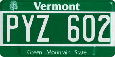 VT license plate PYZ602
