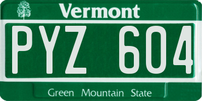 VT license plate PYZ604