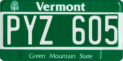 VT license plate PYZ605