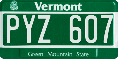 VT license plate PYZ607