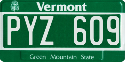 VT license plate PYZ609