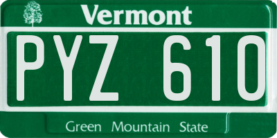 VT license plate PYZ610
