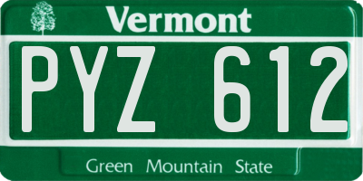 VT license plate PYZ612