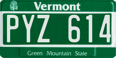 VT license plate PYZ614