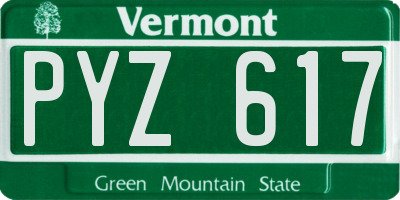 VT license plate PYZ617
