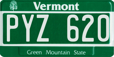 VT license plate PYZ620