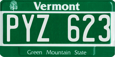 VT license plate PYZ623