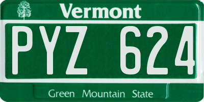 VT license plate PYZ624