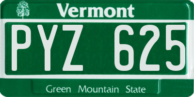 VT license plate PYZ625