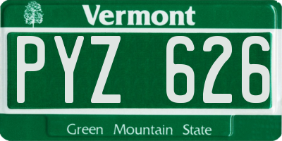VT license plate PYZ626