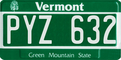 VT license plate PYZ632