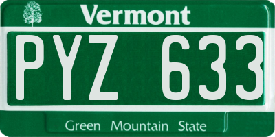 VT license plate PYZ633