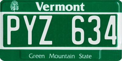 VT license plate PYZ634