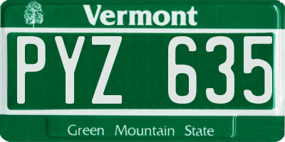 VT license plate PYZ635