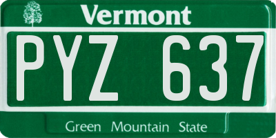 VT license plate PYZ637