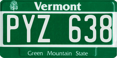 VT license plate PYZ638