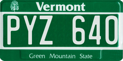 VT license plate PYZ640
