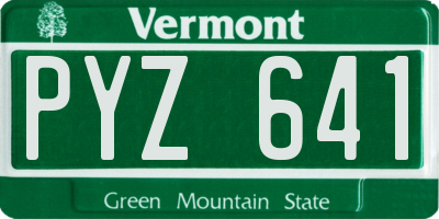 VT license plate PYZ641