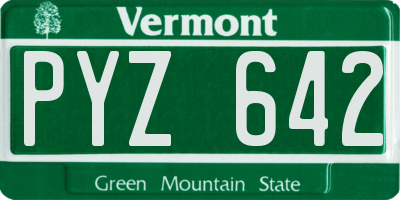VT license plate PYZ642