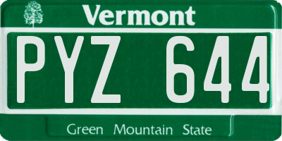 VT license plate PYZ644