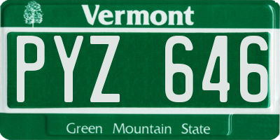 VT license plate PYZ646