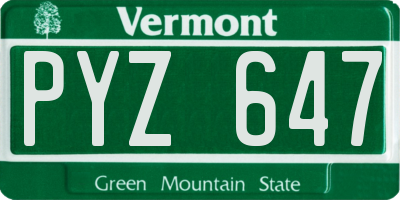 VT license plate PYZ647
