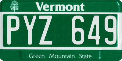 VT license plate PYZ649