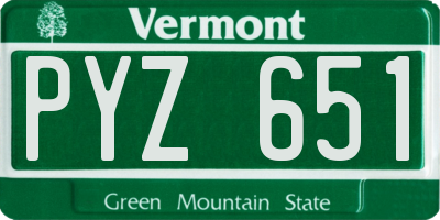 VT license plate PYZ651
