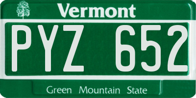 VT license plate PYZ652