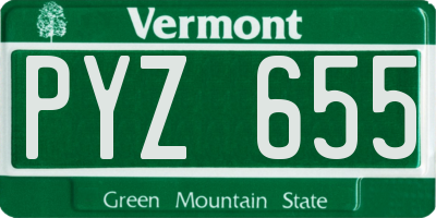 VT license plate PYZ655