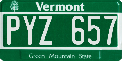 VT license plate PYZ657