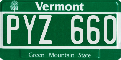 VT license plate PYZ660