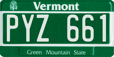 VT license plate PYZ661