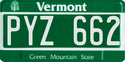 VT license plate PYZ662