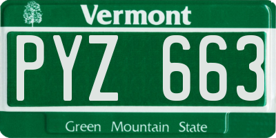 VT license plate PYZ663