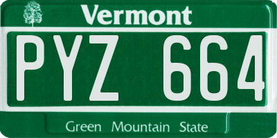 VT license plate PYZ664