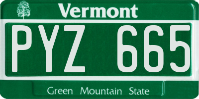 VT license plate PYZ665