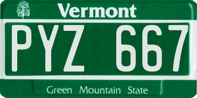 VT license plate PYZ667