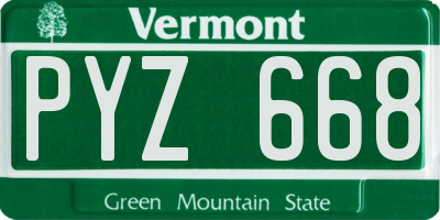 VT license plate PYZ668
