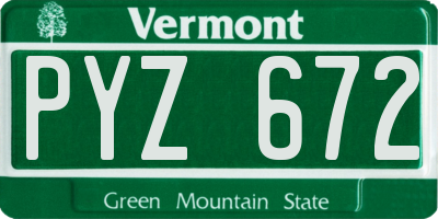 VT license plate PYZ672