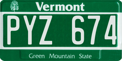 VT license plate PYZ674